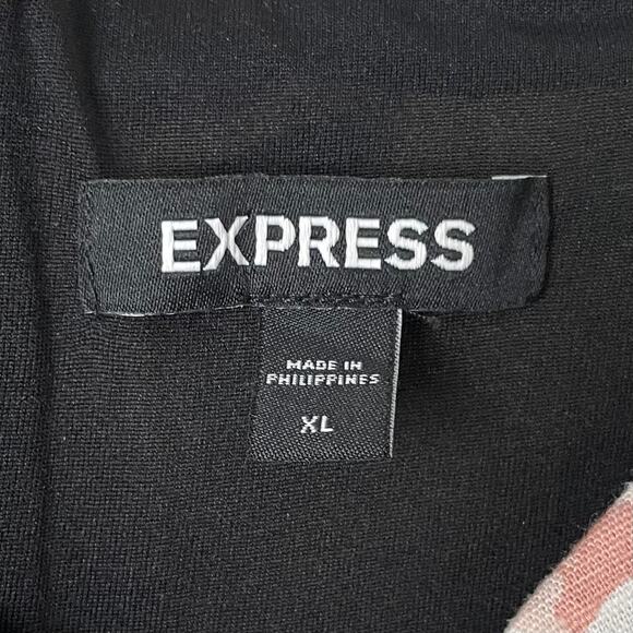 Express Dress Womens XL Black Tan Floral Mini Ruched Sheath Cocktail Preppy NWT - Picture 11 of 14